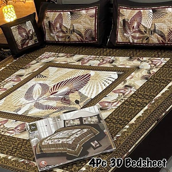 4pc 3D panel Bedsheets 03260317882 7