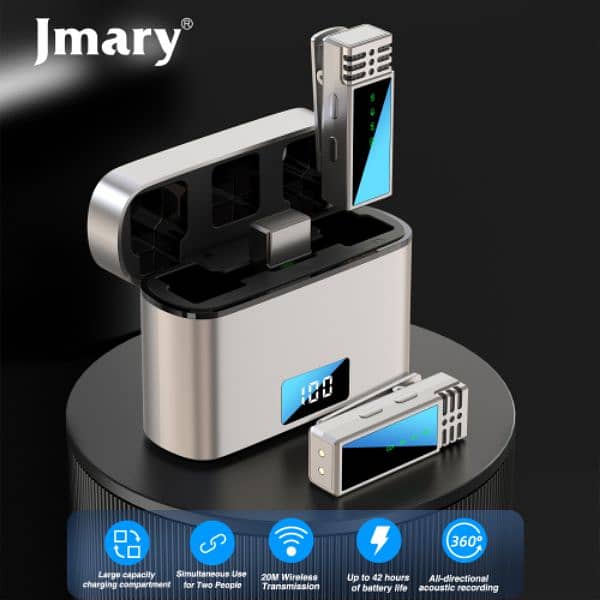 Dual Wireless mic Jmary for iPhone or type C Samsung, 0324-9107656 1