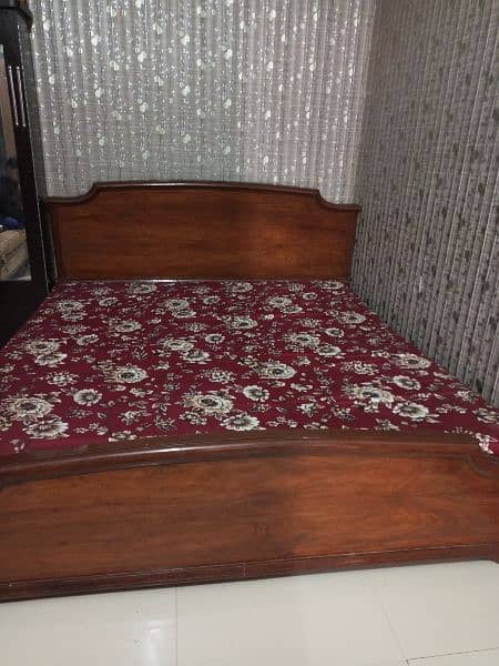 wooden bed king size with mattress 0