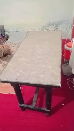 Table | Wooden table | Study table, Good Condition with strong legs 0