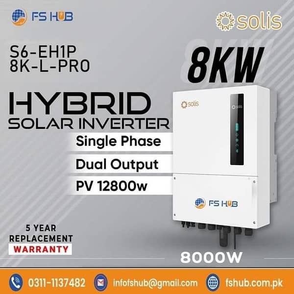 6kw solis Hybrid solar Inverter S6 Plus. also 8kw available 4