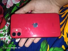 iphone 11, red colour, 128 gb, physical dual sim PTA APPROVED with box