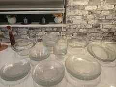 42 pieces glass dinner set for sale at very cheap price