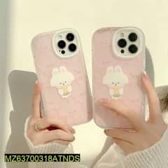 Iphone Back Case Only-pink Rabbits Design