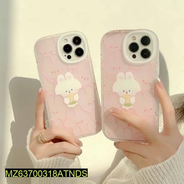 Iphone Back Case Only-pink Rabbits Design 0