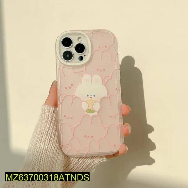 Iphone Back Case Only-pink Rabbits Design 1
