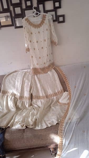 bridal white gharara dress 9
