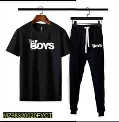 The boy's track suit black colour half sleeves