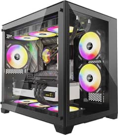 Micro ATX PC Case with 2 Tempered Glass Panels Mini Tower Gaming PC