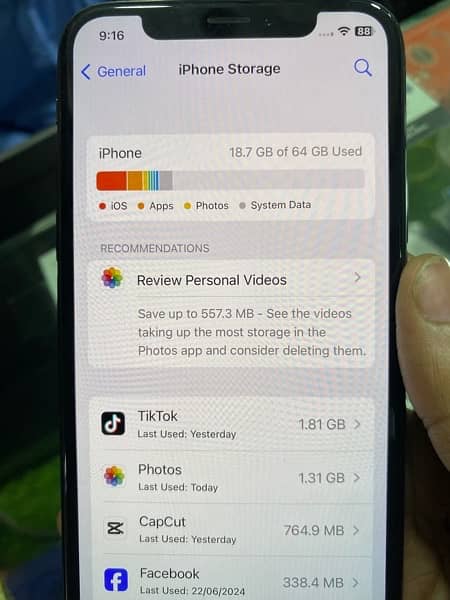 iphone xs pta approved condition 10/10 only battery change 64 stroge 4