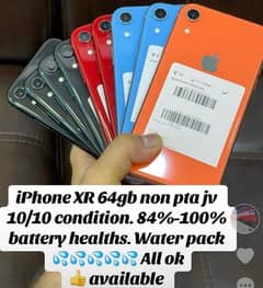 I phone XR 64gb available battery health 85%+100%