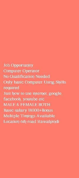 Male female staff required 0