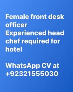 Hotel Staff Required