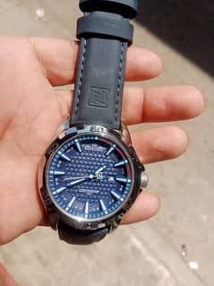 Naviforce Mens Blue leather strapes watch