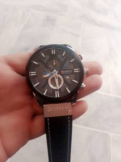 Cureen Mens Black Leather Watch