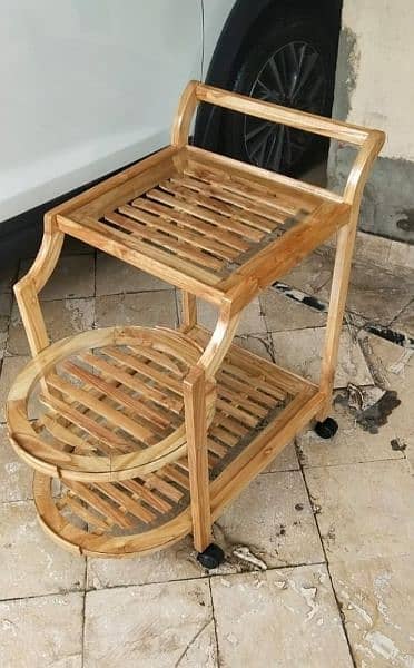 beech wood tea trolley 2