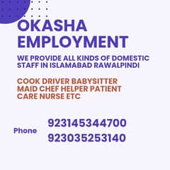 CHEF/DRIVER/MAID/PATIENT CARE/NANNY/HELPER/FAMILY COOK ETC.