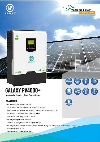 Primax Galaxy Series PV4000+ 3Kw Solar Hybrid Inverter 0