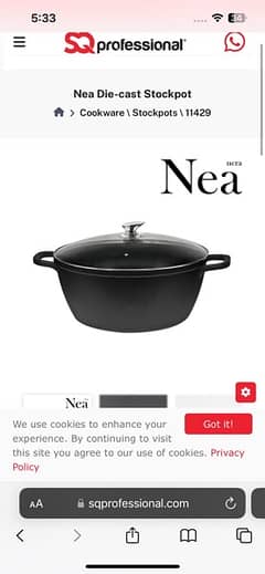 SQ professional nea nera. 11 liters. 36 cm