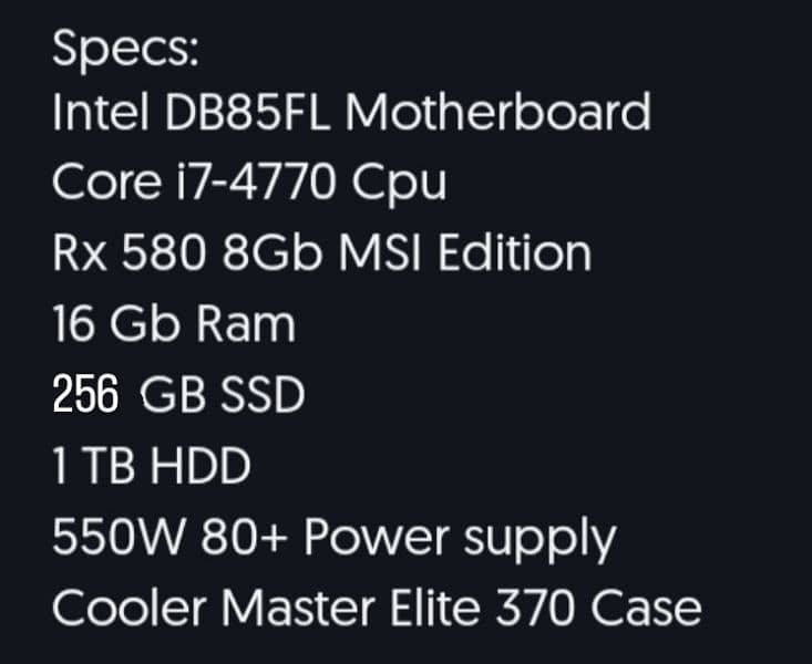 Rx 580 / Core i7 4th gen Gaming Pc for Sale!!! 1