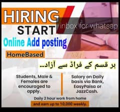 Full time , part time home based online work