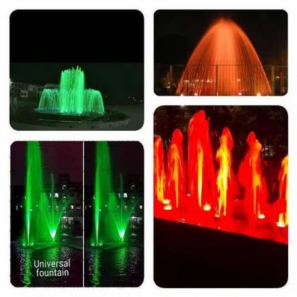 Dancing fountains, waterfalls, sprinkler system, Mist System, Shower, 6