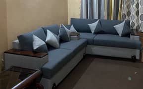 modern 7 seater sofa set imported jute fabric and molty foam seating