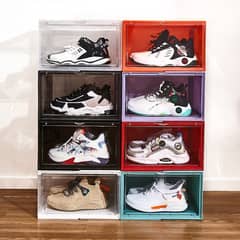 Sneaker Crates With Acrylic Magnetic Side Door Open & Shoes Organizer