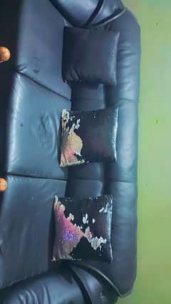 Leather sofa in huge off
