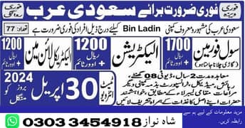 Saudi Arabia Job Male & females/ Jobs in Saudia