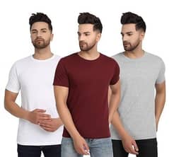 Men stitched jersey plain T-shirt pack of 3