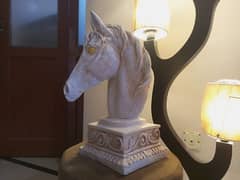 beautiful sculpture of horse / made from plaster of Paris.
