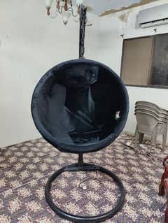 Black Velvet Cushioned Hammock Chair