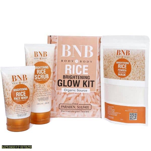 BNB Rice Whitening And Glowing Facial Kit 0