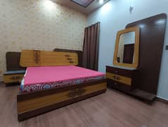 Bed Set of Double Bed, Dressing Table and Side Tables and Mattress