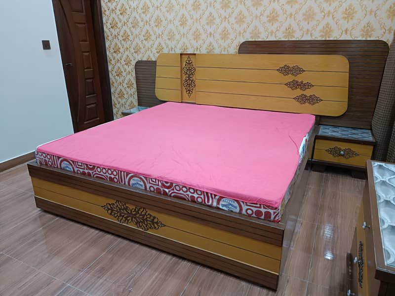 Bed Set of Double Bed, Dressing Table and Side Tables and Mattress 1
