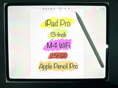Apple iPad Pro M4 13Inch 256 GB Wi-Fi - Apple Pencil Pro - 4 Days Used