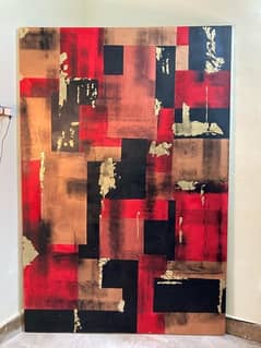 arcrylic abstract medium on 70by 74 canvas by amna saleem