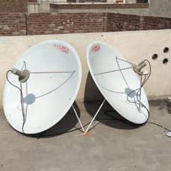Double dish antenna with complete installation
