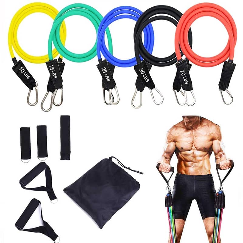 Pedal Resistance Band Elastic sit up Bands 4-Tube Pull Rope Multifunc 4