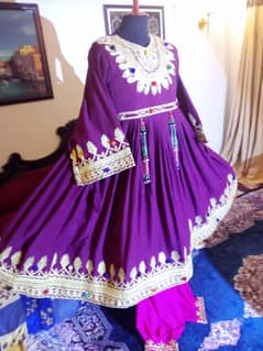 Afghani frock with traditional hand embroidery