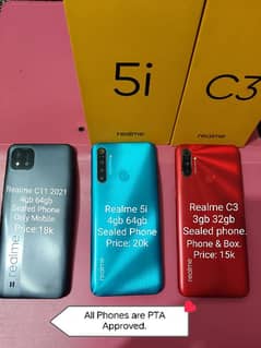 Realme C11 2021, Realme 5i, Realme C3 for sale