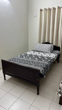 Single Bed Pure Wood with Mattress