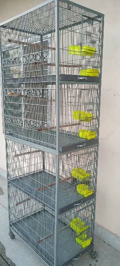 4 Portions Used Ali Cage+ New Flying Cage of Love birds With Sticks