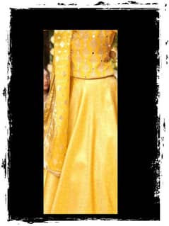 yellow color lehnga with mirror work kurti