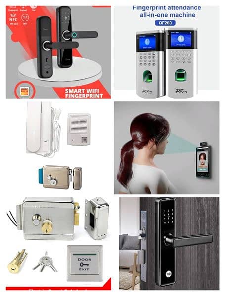 smart electric fingerprint handle door lock access control system 3