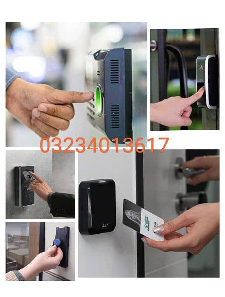 smart electric fingerprint handle door lock access control system 4