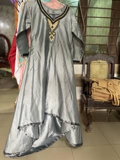 grey kattan silk ready to wear dress