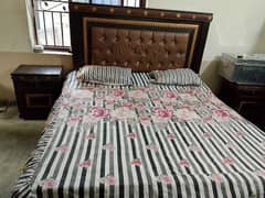 Double bed with mattress and dressing