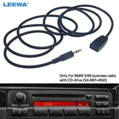 LEEWA 3.5mm Male Jack AUX Input Cable Adapter Only For BMW E46